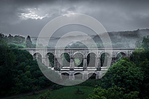 Sychrov stone railway viaduct in liberec region in Czech Republic