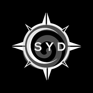 SYD abstract technology logo design on Black background. SYD creative initials letter logo concept photo