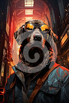 Syd Mead Cyber Canine: Goldador Contemplation photo