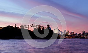 SYDNEY AUSTRALIA - APRIL 8, 2014; Pink and Red Sunset sky over