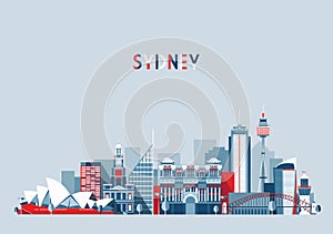 Sydney Australia City Skyline Vector Background photo