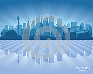 Sydney Australia city skyline vector silhouette