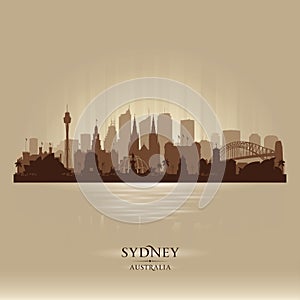 Sydney Australia city skyline vector silhouette