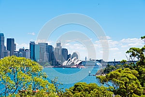 Sydney, Australia - January 11, 2014 : View over Opera House and Central Business District skyline