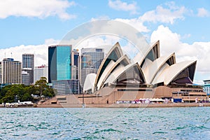 Sydney, Australia - January 11, 2014 : View over Opera House and Central Business District skyline