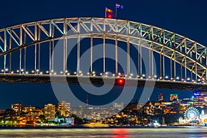 Sydney bridge and night view