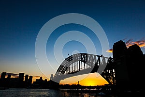 Sydney bridge sunset
