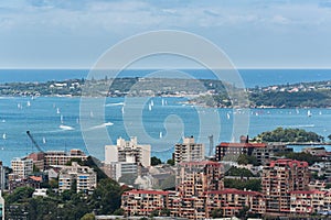 Sydney city and bay from height