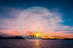 Sydney city skyline silhouette