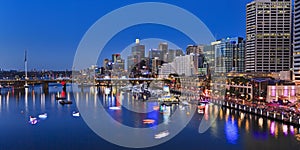 Sydney Darling Harbour Panorama from above at sunset