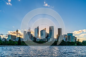 Sydney downtown skyline during sunset, NSW, Australia