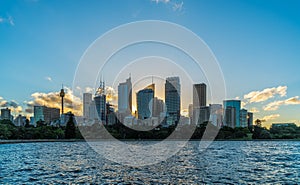 Sydney downtown skyline during sunset, NSW, Australia