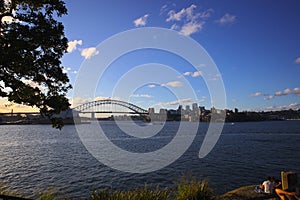 Sydney Harbour Australia on a sunny clear blue sky day with the turquoise colours of the bay