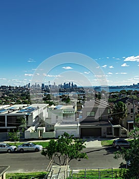 Sydney Harbour Australia on a sunny clear blue sky day with the turquoise colours of the bay