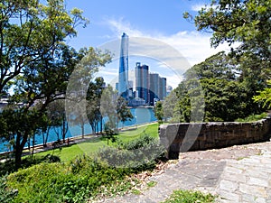 Sydney Harbour Australia on a sunny clear blue sky day with the turquoise colours of the bay