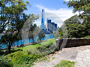 Sydney Harbour Australia on a sunny clear blue sky day with the turquoise colours of the bay