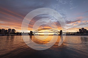 Sydney Harbour bridge with beautiful sunrise