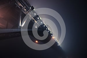 Sydney Harbour bridge covaer with fog in night time