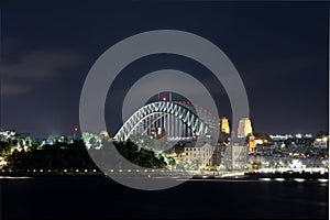 Sydney Harbour Bridge New Years Eve fireworks, colourful NYE fire works Australia