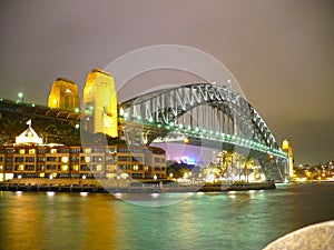 Sydney Harbour Bridge at nightime