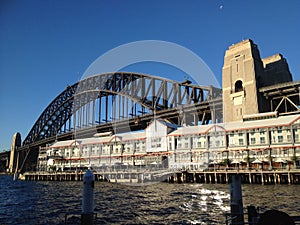 Sydney Harbour Bridge from Walsh Bay, Sydney, Australia