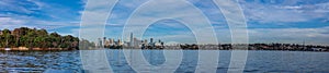 Sydney Harbour and City Skyline of circular quay the bridge nsw Australia