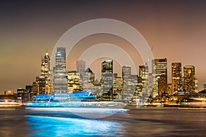 Sydney Harbour night time Panorama viewed from Kirribilli