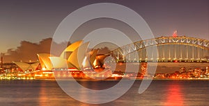 Sydney Harbour with Opera House and Bridge