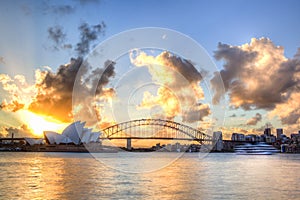 Sydney Harbour with Opera House and Bridge