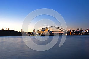 Sydney Harbour Skyline At Dusk