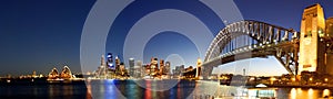 Sydney-Night Skyline Panorama