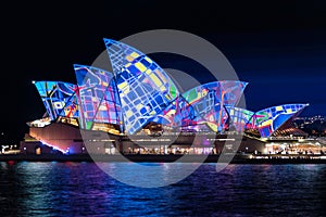 Sydney Opera House illumination Songlines During Vivid Sydney Fe