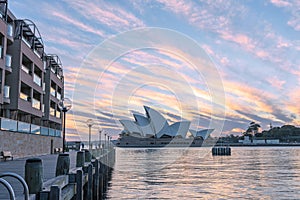 Sydney Opera House at sunrise in Sydney Australia