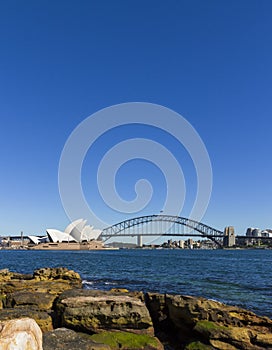 Sydney opera house and Sydney Harbour Bridge