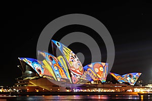 Sydney Opera House under festival designs