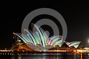 Sydney Opera House under festival designs