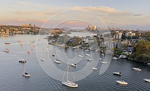 Sydney skyline and the Parramatta river.