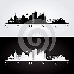 Sydney skyline silhouette.