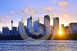 Sydney skyline at sunset