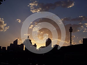 Sydney Skyline At Sunset