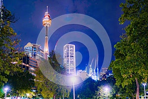 Sydney Tower at night