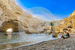 Sykia Cave at Melos Island, Greece