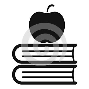 Syllabus books with apple icon, simple style