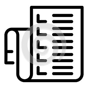 Syllabus icon, outline style