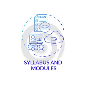 Syllabus and modules concept icon