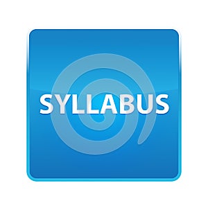 Syllabus shiny blue square button photo