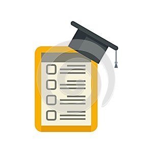 Syllabus tablet graduation icon flat isolated vector