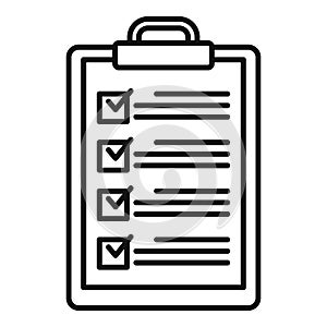 Syllabus to do list icon, outline style photo