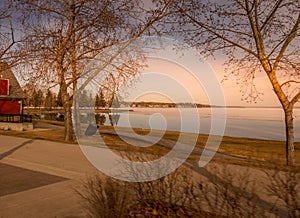 Sylvan Lake in the early spring Sylvan Lake Alberta Canada