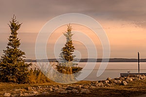 Sylvan Lake in the early spring Sylvan Lake Alberta Canada